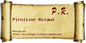 Pirnitzer Roland névjegykártya